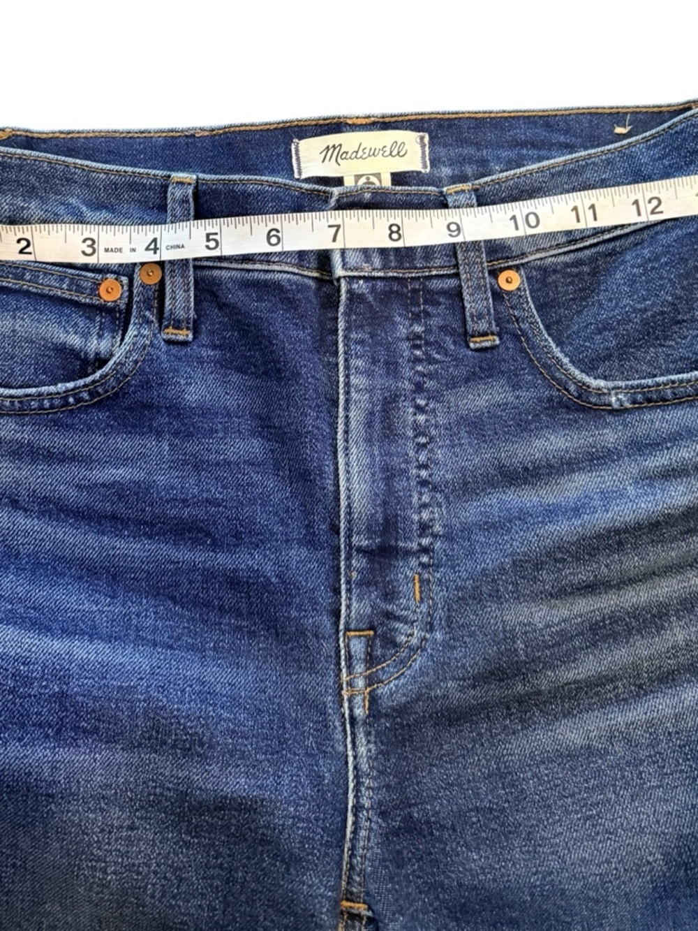 Madewell Slim Demi-Boot Jeans Size 25 Dark Wash High Rise Crop - Picture 10 of 12